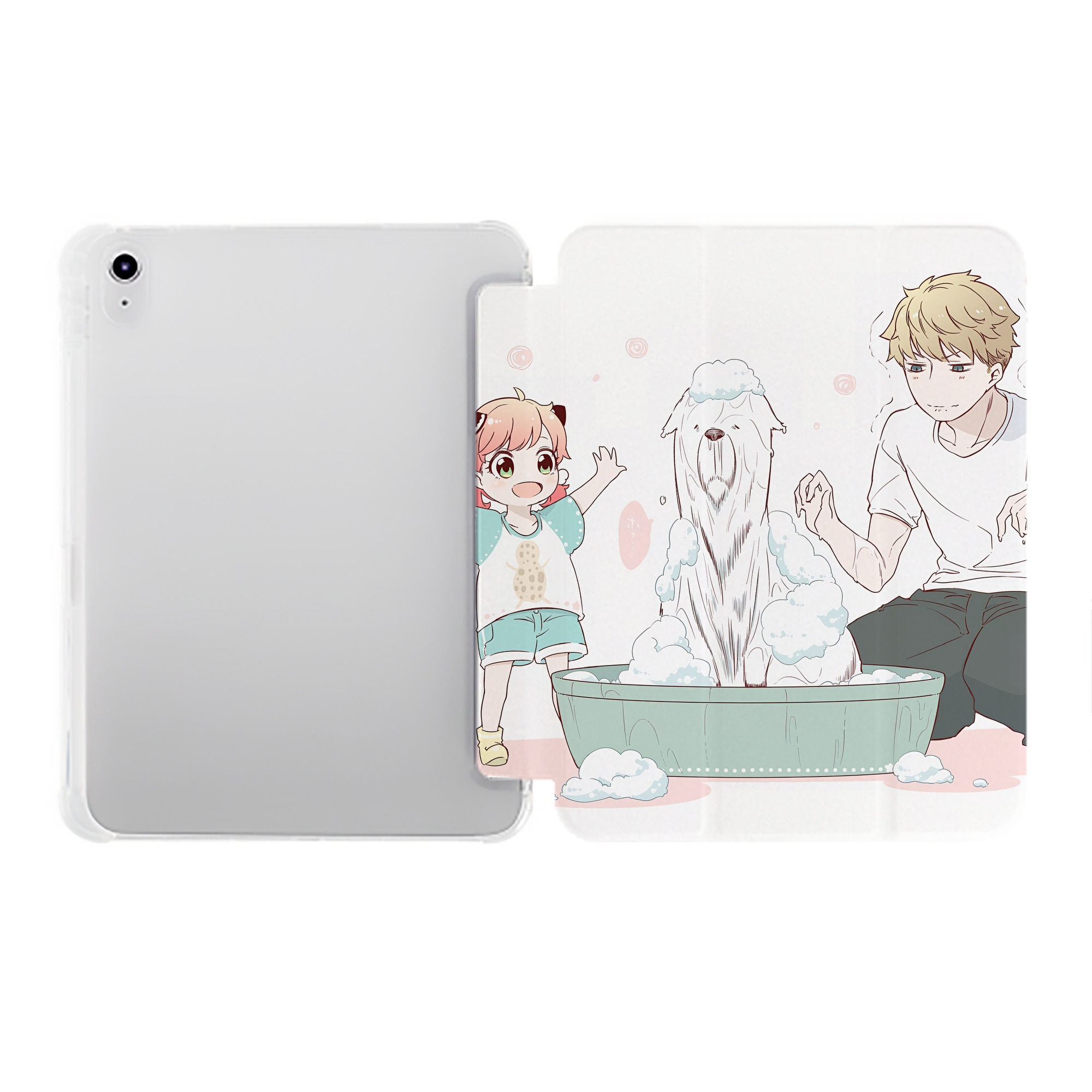 （画像用） SPY×FAMILY间谍家家酒 IPad ケース ペン収納付き 三つ折りスタンド PUレザー×シリコン 対応機種9.5/10.5/10.9インチ